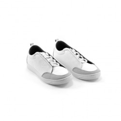 Sneakers kids - Simili Cuir - Nubuck - Lacets - Blanc