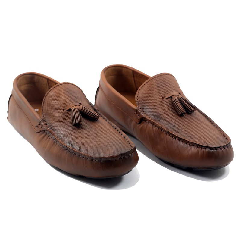 Mocassin Marron - Pour Homme - Cuir – Perforé