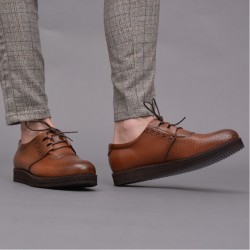 Chaussures - Cuir Perforé - Marron