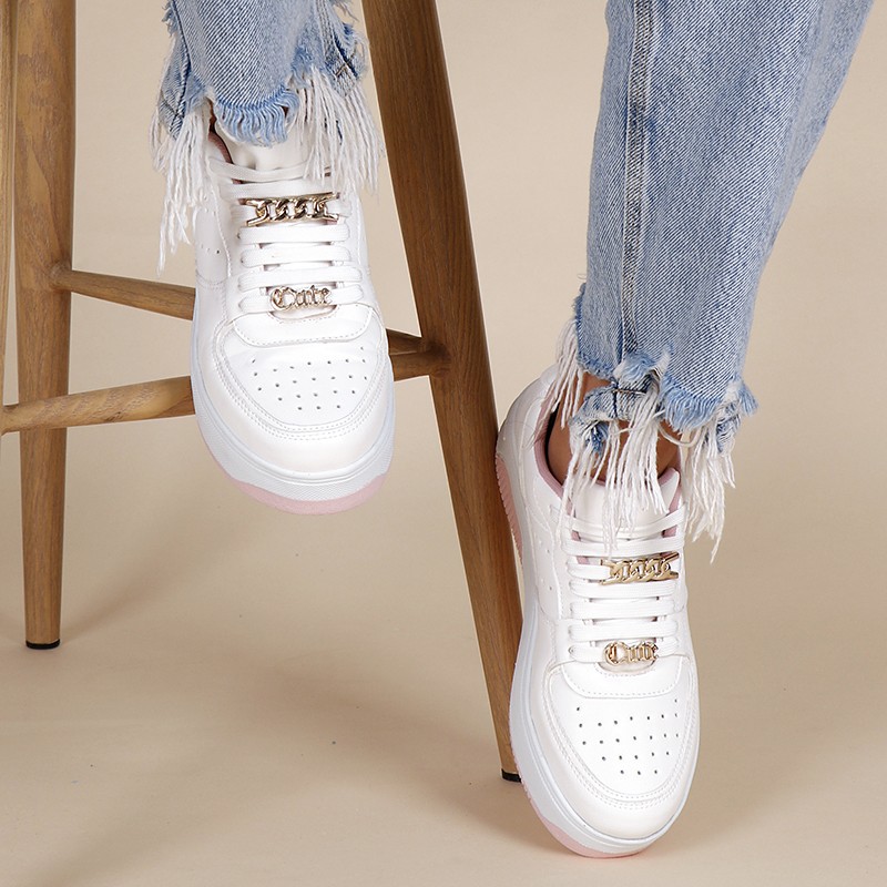 Sneakers LC 866 Blanc et Rose