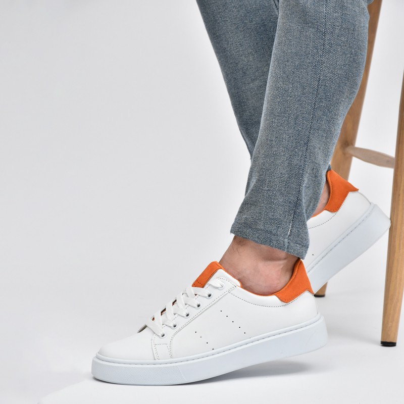 SNEAKERS LC 066 BLANC ORANGE