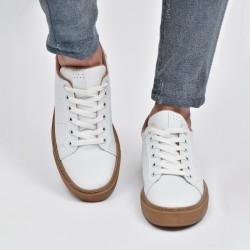 SNEAKERS LC 066 BLANC MARRON