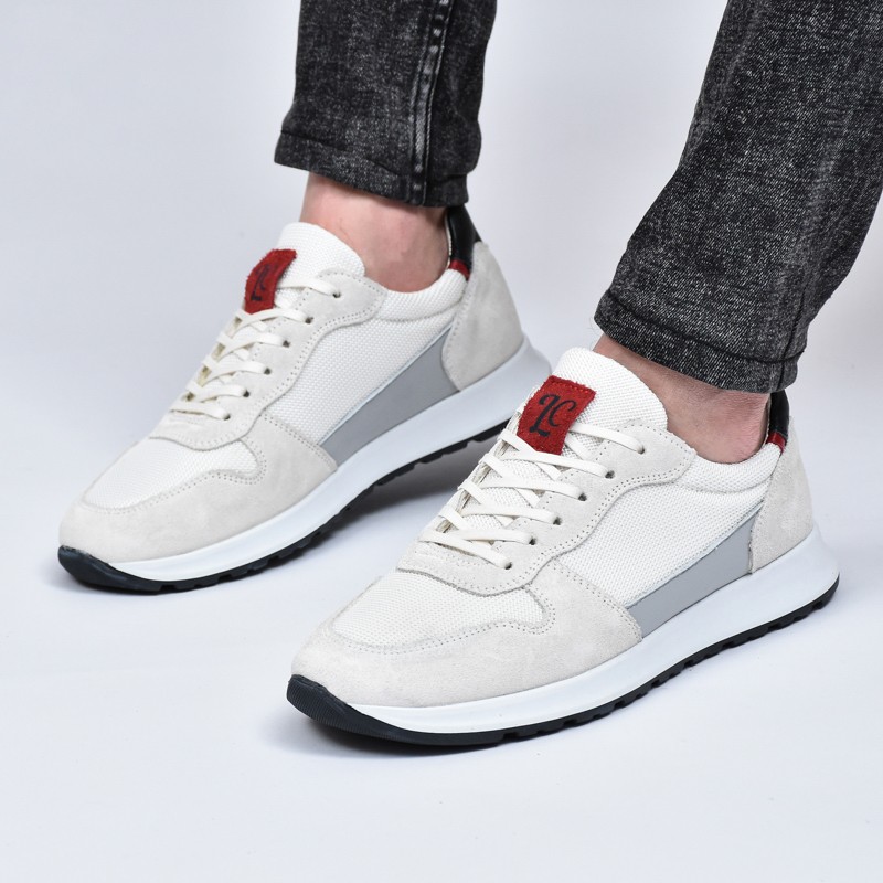 SNEAKERS LC Z7 BLANC GRIS ROUGE