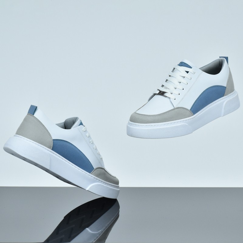 Sneakers - Simili Cuir - Nubuck- Blanc LC B20