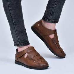 SANDALES POUR HOMME - CUIR - LC 190 MARRON