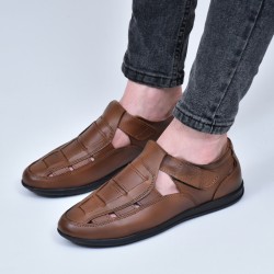 SANDALES POUR HOMME - CUIR - LC 190 MARRON