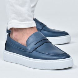 Mocassin homme LC A70 - cuir - Bleu