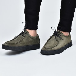 Chaussure Homme à lacets en daim LC 777 - Vert - Cuir