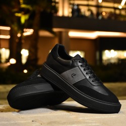 Sneakers - Simili Cuir - Nubuck- Noir LC 540